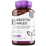 Quercetin 500mg with Bromelain & Vitamin C - 120 Vegan Capsules – for Immune Support - Blended with Rosehip, Bioflavonoids, Acerola and Rutin – Made in The UK by Nutravita