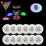 20Pcs LED Coaster Round Flash Cup Mat Sticker Lights for Wine Liquor Bottle, Drinks Party, Bar Party