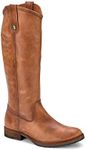 FRYE Women's Melissa Button Boot, Cognac, 6 US