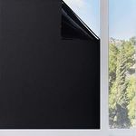 WALLMATE™ Window Tinting Film for Home Window Privacy Film Vinyl Window Glass Film Sun Light Blocking Daytime Privacy Static Cling Reflective Window Tint Anti. (20 x 100 inch, Blackout Film)