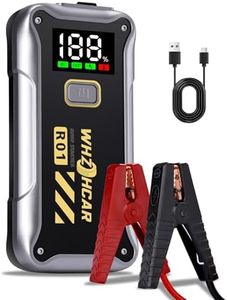 Booster Batterie 4000A Démarreur de Batterie de Voiture Portable (Jusqu'à 9 L Gaz 7,5 L Gazole) 12V Jump Starter avec Écran LCD Pinces Lampe à LED,Pinces Intelligentes pour Voiture Camion Moto SUV