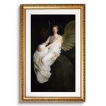 VIYYIEA Gold Framed Wall Art Canvas Print Home Decor Stevenson Angel Wall Prints Vintage America Country Memorial Classical Oil Painting Decorative for Living Room Bedroom Office Wall Decor 20x30in