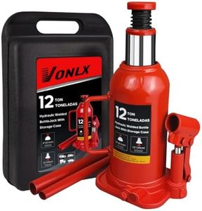 VONLX Torin Hydraulic Bottle Jack with Carrying Case, 12 Ton (26,455 lb) Capacity 7.5-14 inch Lifting Range, Muti-Directional Welded Bottle Car Jack for Car, Truck, RV, Pickup Truck, Auto Repair