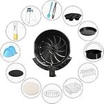 Air Fryer Accessories (8 Inch Round Pan) for Tower Chefman Ninja Philips AirFryer,13 pcs Deluxe Air Fryer Accessory Set Suitable for 4.2L~6LTower Airfryers,No-BPA Dishwasher Safe Nonstick