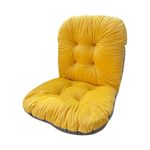 Chair Cushion Plush Soft Seat Cushion With Removable Cover High Back Chair Cushion With Non Slip Rocking Chair Cushion For Car Dining Room Kitchen Floor Seat with Desk (Yellow, One Size)