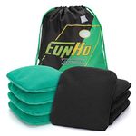 EunHo Dual Sided Cornhole Bags Set of 8 Regulation Professional Size (6×6 in)/Weight (16 oz), Sticky and Slick Side Bean Bags for Tossing Game, All Weather Pro Corn Hole Bags with Tote Bag