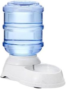 Amazon Basics Automatic Dog Cat Feeder and Water Dispenser Gravity Feeder and Waterer Set, Small, 2.72 kg Food Capacity, 3.78 Liters Water Capacity