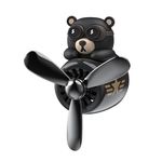 Fancemot Car Air Fresheners Bear Pilot Car Diffuser Cute Car Perfume Funny Car Fragrance (Black Bear)