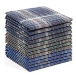 Ohuhu Handkerchiefs Men Cotton, 12PCS Handkerchiefs for Men 100% Cotton Classic Pocket Squares Set, Gift for Men