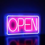 Rdutuok Led Neon Open Signs for Business,16.5" x 9" Light Up Open Signs Advertisement Board Electric Display Sign Powered by USB Adjustable Bright Open/Closed Hour Sign for Stores Window Bars Cafes