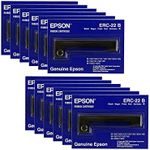 Epson Genuine (ERC-22B) 12-Pack Black Ribbon Cartridge For: M-180, M-181, M-183, M-185 (E65103)