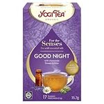 Yogi Tea, For The Senses, Good Night, Organic Herbal Tea with Essential Oils, Naturally Caffeine Free, Blend of Lavender, Chamomile and Hops, 6 Packs x 17 Tea Bags (102 Teabags Total)