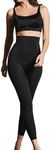 Leonisa High Waisted Tummy Control Leggings for Women - Compression Slimming Waist Black