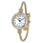 STC 2Tone Gold Silver Cable Band Ladies Bangle Cuff Watch