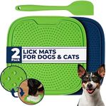 Bonza Lick Mat for Dogs and Cats, 2 Pack, Enrichment Toys for Boredom and Anxiety Relief, Slow Feeder Mat with Suction Cup Design for Grooming, Bathing, and Training Pets