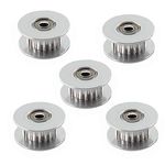 Pack-of-5 GT2 Idler Timing Belt Pulley Synchronous Gear Aluminium Wheel for 3D Printer 16 Teeth, 3mm Bore, 6mm Width