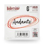 Hidersine Andante SINGLE G String for Violin 4/4 to 3/4 size. Steel Rope Core string feels easy to play. Great tone and great value. Perfect for Students with full sized and three quarter violins.