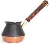 YDB You Deserve Better Copper DCS Series-Thickest Hammered Copper/Turkish, Greek, Arabic, Armenian Coffee Pot, Maker, Cezve, Jezve, Jazva, Ibrik, Briki(20 fl.oz)(Antique+Matte), YDB-DCS-AM