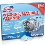 Washing Machine Cleaner Deep Clean Tablets - 24 Pack for Year-Round Deep Clean, Suitable for HE, Top Load & Front Load Washer Cleaner, Removes Odor, Grime & Build-Up, Septic Safe, Eco-Friendly