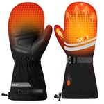 Heated Ski Gloves,Heated Mittens Gloves for Men Women with 7.4V 3000mAh Rechargeable Battery,3 Adjustable Heating Levels,Touchscreen Waterproof Winter Washable Hand Warmers for Skiing Hiking