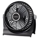 Lasko 507 Small Desk Fan with10-Inch Pivoting Head, Portable Electric Plug-In Table Fan Creates a Quiet Personal Cooling Breeze, Ideal for Travel, Bedroom, Dorm, and Office – Black