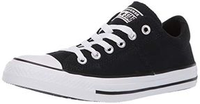 Converse Women's Chuck Taylor All Star Leather High Top Sneaker, Black/White/Black, 8