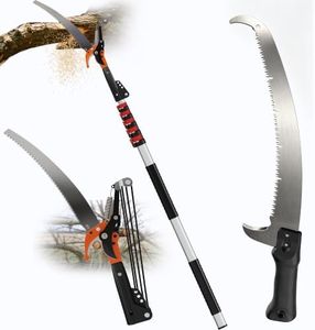 AgiiMan 26FT Reach Tree Trimmer, Oval Telescopic Pole Saw with 5-20FT Extension Pole, Double-Hook Saw Tree Pruner Extendable for High Tree Branch Trimming Pruning Yard Orchard Fruit Palm Shrub Cutting