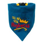 That Dog In Tuxedo Call me Your Highness Dog Bandana/Dog Scarf with Adjustable Dog Collar (Size XL) Blue