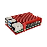 REES52 Raspberry Pi 4 Case, Raspberry Pi 4 Armor Case Metal Case Aluminium Alloy, Raspberry Pi 4 Heatsink, Pi 4 Cooling Heatsink for Raspberry Pi 4 Model/Pi 4B (Raspberry Pi 4 Armor Case without fan, RED)