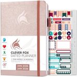 Clever Fox Dated Planner 2025-2026 – Weekly Life Planner Notebook for Goal Setting & Time Management – Planner with Habits Tracker, to-do List & Dated Pages – A5, Lasts 1 Year (Rose Gold)