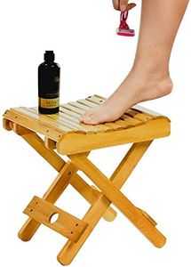 100% Natural Bamboo Folding Stool for Shaving Shower Foot Rest 12Fully Assembled