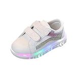 Baby Girls Boys LED Light Up Shoes Toddler Shiny Flat Running Sneakers Infant Birthday Gift Tennis Sport Shoes, Multicolor, 10 US Little Kid