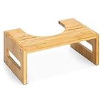 Navaris Toilet Stool for Adults - Squatting Adult Step Footstool for Use on Bathroom Toilet - Bamboo Step for Toilet Squat Position