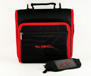 DBPOWER 9" 9.5" 10" 10.5" Inch Portable DVD Player Shoulder Carry Case Bag by TGC ® (Jet Black With Crimson Red Trims)