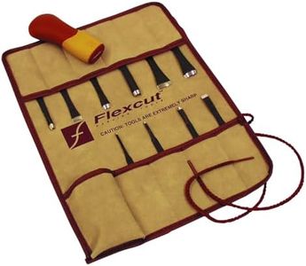 Flexcut Carving Tools 11-Piece Craft Carver Set SK107 | 10 High Carbon Steel Carving Blades and Interchangeable ABS Handle Included