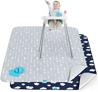 Splat Mat Under High Chair, 2 Pack for Eating Mess, Waterproof Baby Splat Mat, Anti-Slip High Chair Mat for Mealtime and Playtime, Reusable & Portable Splash Mat for Under High Chair, 42" × 46"