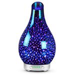 Bravich Desire Stars Aroma Glass Vase Humidifier- Quiet Water Diffuser For Home: Bedroom, Office, Living Room & More. With Multi-Colour Night Light & Timer. Add Essential Oil To Purify Air