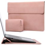 HYZUO 15 Inch Laptop Sleeve Case with Stand Feature Compatible with MacBook Air 15.3/15 M3/M2 Chip A3114 A2941 2024-2023, 15-inch Surface Laptop 7/6/5/4/3, MacBook Pro 15 A1990 A1707 2019-2016, Pink