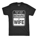 Mens Beware of Wife Forget The Dog Funny Gift for Dad Husband Sarcastic T Shirt Mens Funny T Shirts Love T Shirt for Men Funny Dog T Shirt Novelty Tees for Black XL