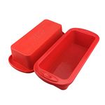 SILIVO Silicone Loaf Tins, 2Pcs Bread & Loaf Tins for Baking, Nonstick Silicone Cake Tin Rectangular, Silicone Bread Mould for Baking Loaves, Cakes - 22x9x6 cm