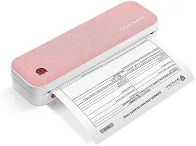 MUNBYN Portable Printer ITP01, Bluetooth Thermal Printer for Travel, Support 8.5x11 A4 Thermal Paper, Compatible with Android and iOS Phone & Laptop, Inkless Printer for Mobile Office(Pink)