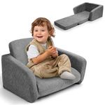 Comfy Kids Chair for Toddler - Stylish 2 in 1 Lounger Made of Memory Foam Easily Unfolds Into a Soft Baby Couch to Nap On - Modern Fold Out Sofa for The Little Ones