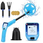 Dmyond Metal Detector for Kids, Waterproof Metal Detector, Lightweight Kid Metal Detectors, 24.5 to 33.5 Inch Adjustable with Metal Detector Shovel, Beach Metal Detector, Blue