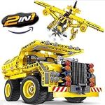 STEM Building Toy for Boys 8-12 Build a Dump Truck or Airplane 2 in 1 Construction Engineering Kit (361 Pcs) Educational STEM Toy Set for Kids Popular Gift for Boys Ages 6-12 + Years Old