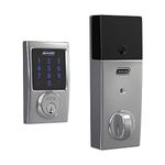 Schlage Lock Company BE469ZP CEN 625 Schlage Connect Smart Deadbolt with Alarm with Century Trim in Bright Chrome, Z-Wave Plus Enabled