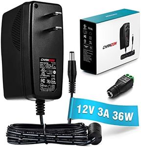 Chanzon 12V 3A 36W Power Supply AC DC Switching Adapter, 12 Volt 3 Amp AC/DC Wall Wart Converter Transformer, 100-240v 50 60HZ Input with 12vdc 3000ma Output