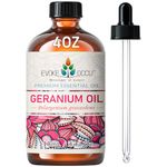 EVOKE OCCU Geranium Essential Oil 118ml, Pure Geranium Oil for Skin Hair Aromatherapy Diffuser- 4 FL Oz