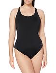 Zoggs Women's Powerback One Piece Swimsuit, Black Ecolast+, 10