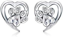 Cute Puppy Dog Cat Paw Print Stud E