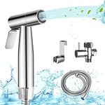 Handheld Bidet Sprayer for Toilet, Bidet Sprayer Kit Muslim Shower Bathroom Water Spray Jet Spray Diaper Sprayer Feminine Hygiene Cleaning, Bathing Pets, Premium Stainless Steel-Wall or Toilet Mount